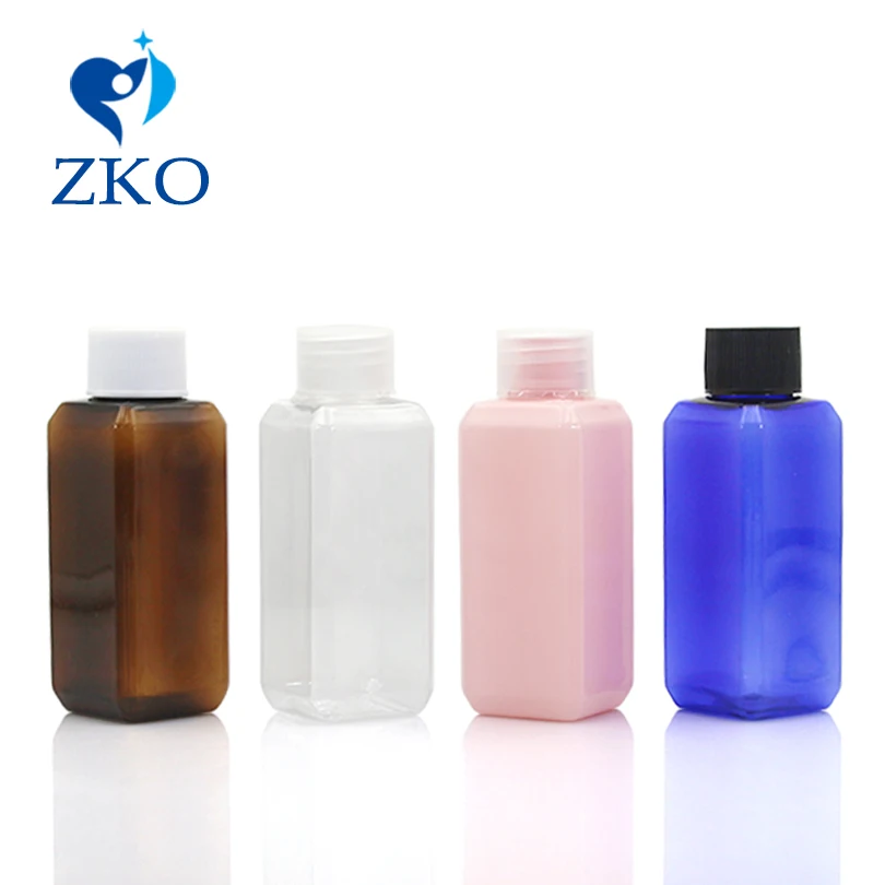 

Hot-selling high-end low-cost travel 1pcs 50ml empty plastic square shape bottle, screw Top Cap For Cosmetic Bottle spray