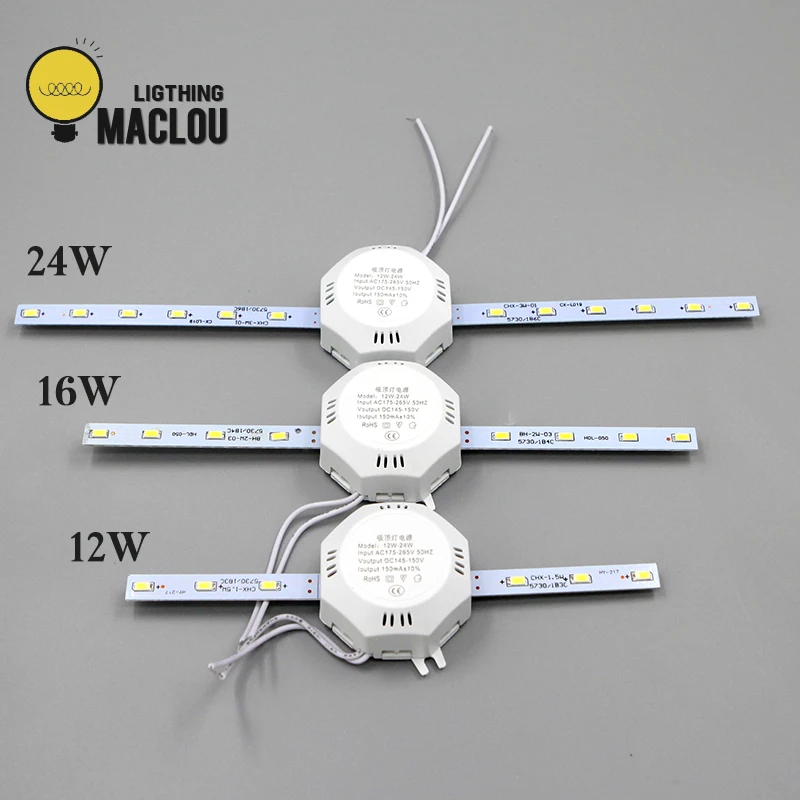 MACLOU 24 Leds 5730 SMD LED Ceiling Lamp Cold White High Bright 12W 16W 24W LED Octopus Round Ampoule LEDLight Lamparas De Techo