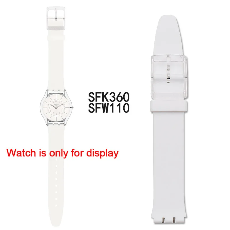 Силиконовый ремешок пряжка аксессуары для часов Swatch Кожа Лоскут SFK397SFK360SFK361 спортивный водонепроницаемый женский ремешок для часов - Цвет ремешка: SFK360