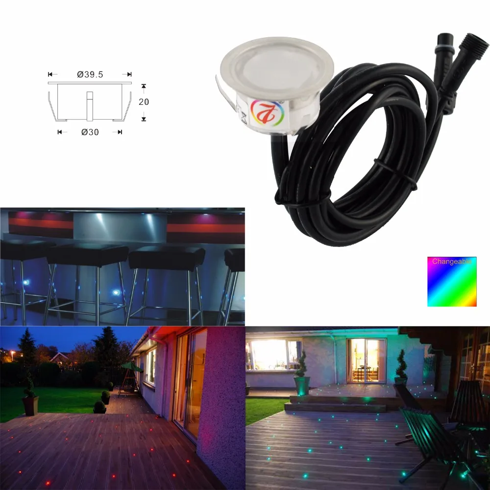 Ajustável Cor Mudar Led Jardim Luz Decks Kits 12 Pçs Set Rgb Cor Mudar Led Jardim Luz Decks Kits