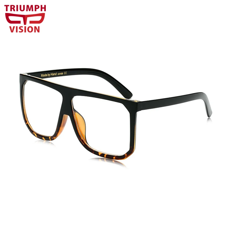 TRIUMPH VISION, солнцезащитные очки с плоским верхом, оттенки, для женщин и мужчин, негабаритный квадратный цельный дизайн, солнцезащитные очки, градиентные Черепаховые, новинка - Цвет линз: 008