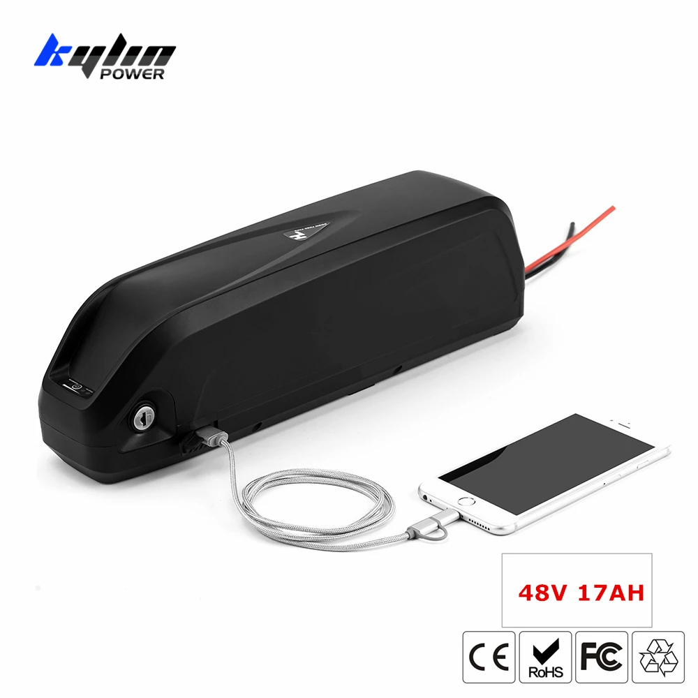 baratas Original 17AH 48 v de iões de Lítio E Bicicleta Elétrica Da Bateria EBike com BMS para 750 w BBS02 30A Hailong 1000 w BBSHD Bafang Motor Da Bicicleta
