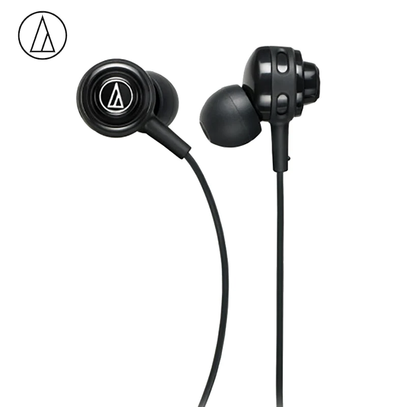 Оригинальные проводные наушники Audio Technica спортивные вкладыши с крючком
