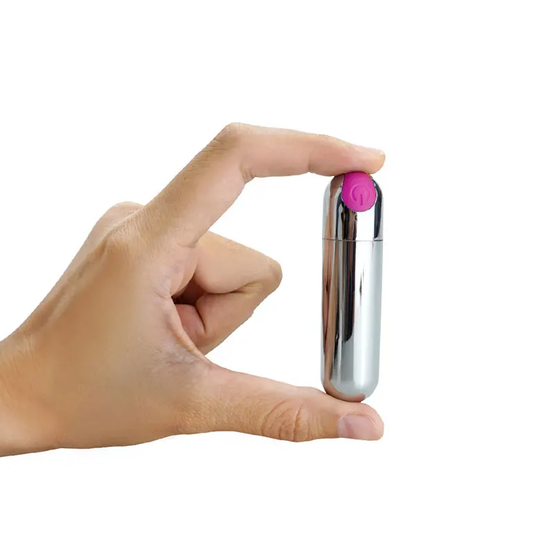Мини прыгающее яйцо 10 частот зарядка через USB круглая головка пуля серебро роза