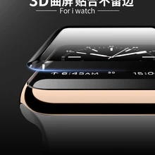 3D полное покрытие из закаленного стекла для Apple Watch ремешок 38 мм 42 мм 40 мм 44 мм Защитная пленка для экрана 9H для iWatch серии 4/3/2/1