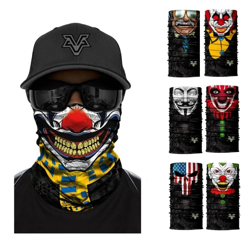 

Stylish Joker Face Mask Cycling Hiking Anime Ski Headwear Bandanas Windproof Magic Scarf Neck Gaiter Seamless Balaclava