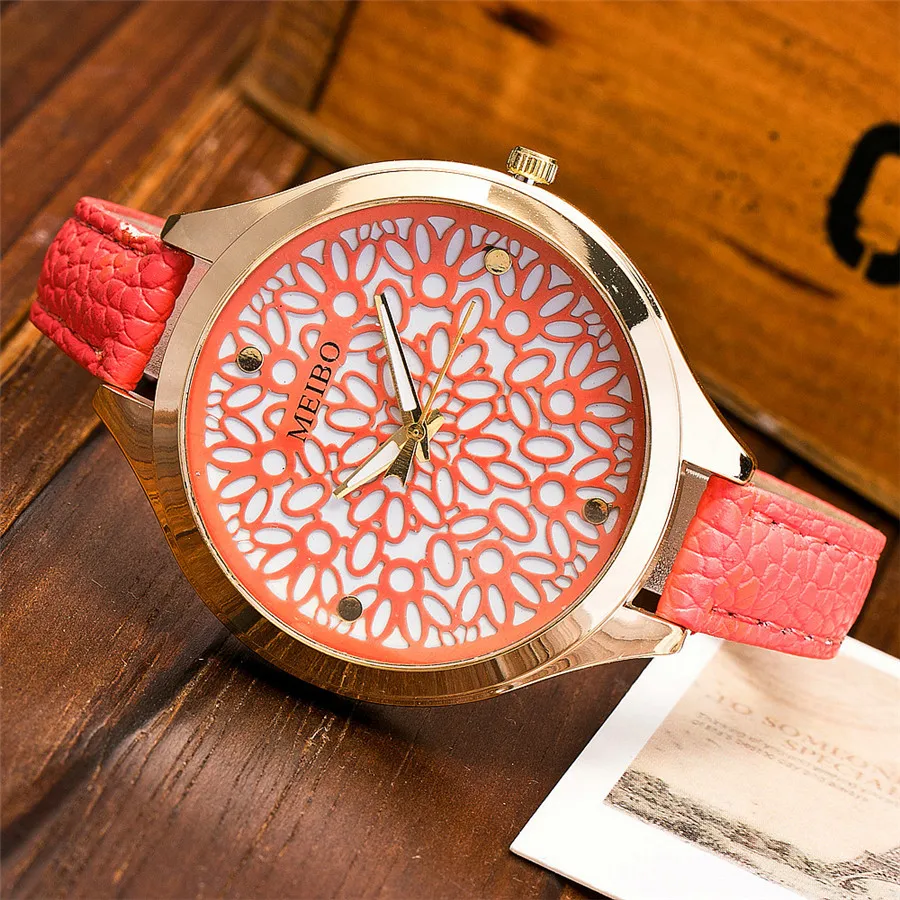 

2017 MEIBO Fashion Famous Brand Ladies Watch Quartz Women's watches leather Wrist Watches Relogio Feminino montre femme clock