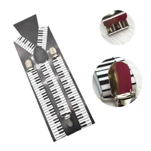 2,5 см/1 дюйм широкий мужской унисекс Фортепиано Ключ доска шаблон подтяжки на подтяжках Эластичные подтяжки Y-Back подтяжки