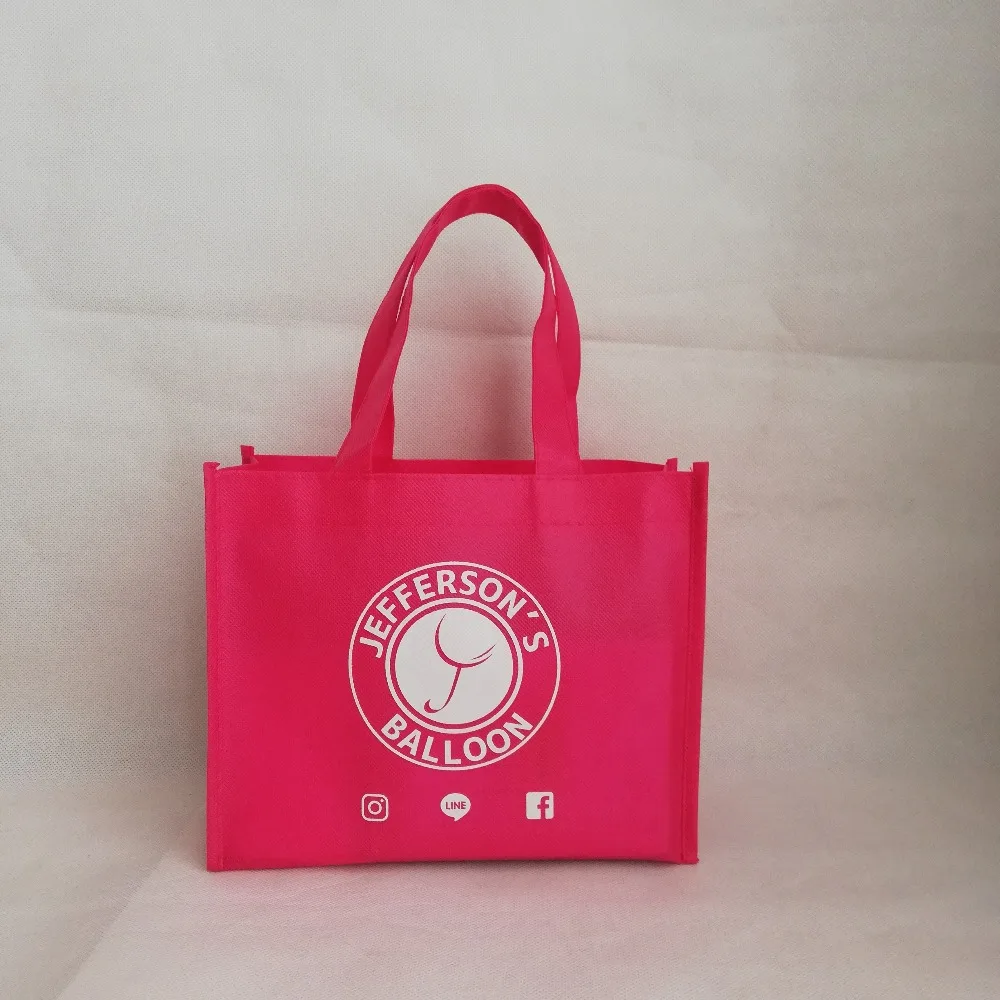 

500pcs/lot Eco Promotional Recycled Custom Color and Size Design Print Non Woven Shopping Tote Bag with Handle for Wedding Party