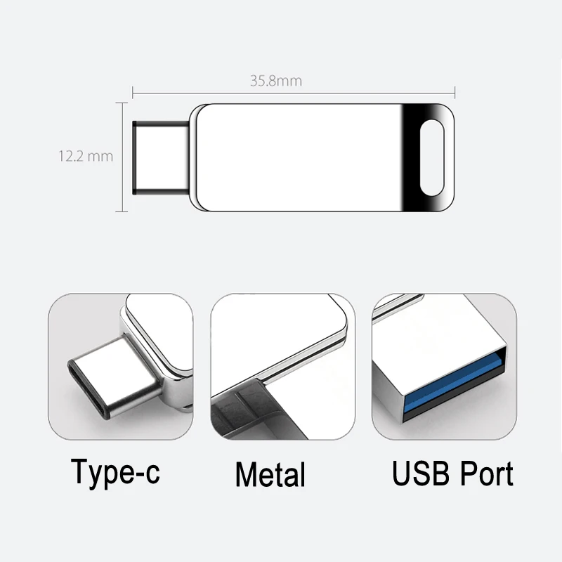  Creative USB C Flash Drive 3.0 Pen Drive 32GB 16GB 64GB Pendrive 3.0 Real Capacity For Xiaomi Huawe