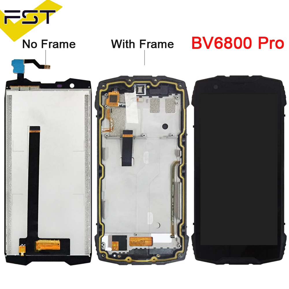 Goede 100% Getest Lcd scherm met Touch Screen Digitizer Voor Blackview BV6800 Pro Lcd Met Frame Assembly Vervangende Onderdelen