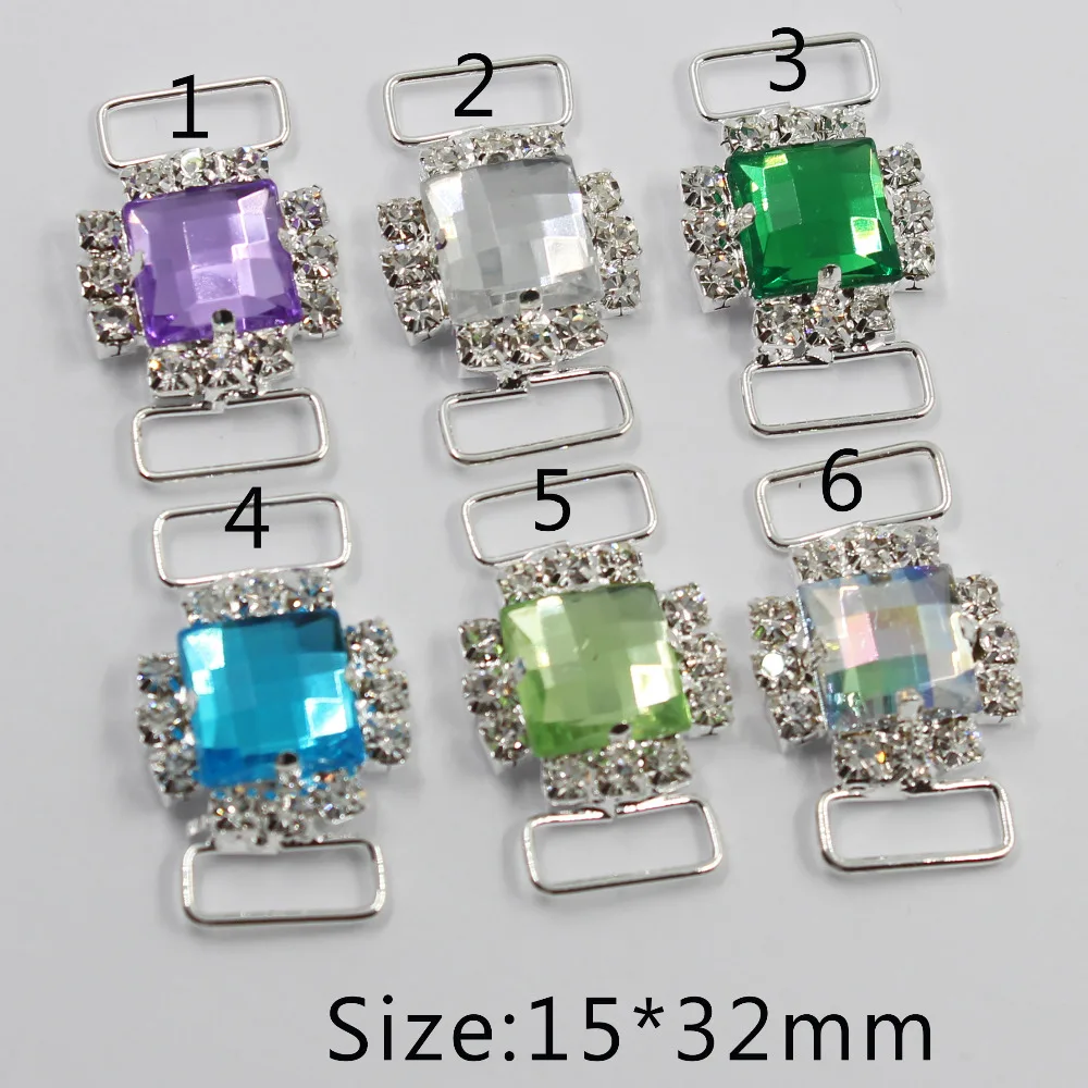 

New 10pc Crystal Rhinestone bikini connectors buckle/clothing decoration buckle Beachwear Diamante connector wedding decorate