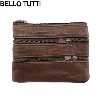 

BELLO TUTTI Genuine Leather Coin Purses Women's Small Change Money Bags Pocket Wallets Key Holder Case Pouch Zipper Small Purse