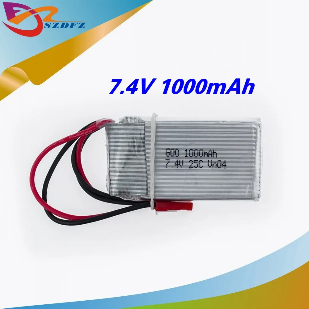 7.4 В 1000 мАч Li-Po Батарея для WLtoys V262 v333 v353 V912 v915 FT007 DEVO4 MJX x600 RC вертолет Лидер продаж |