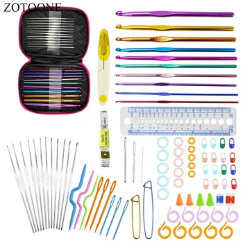 

ZOTOONE 90pcs/set Sewing Tools Metal Crochet Hook Plastic Knitting Needles Markers Stitch Sewing Craft Accessories Supplies E