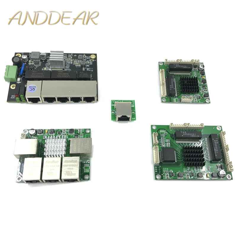 

Промышленный Коммутатор Ethernet модуль 5 портов unmanager ed10/100/1000 Мбит/с PCBA плата OEM Авто-зондирования порты PCBA материнская плата OEM