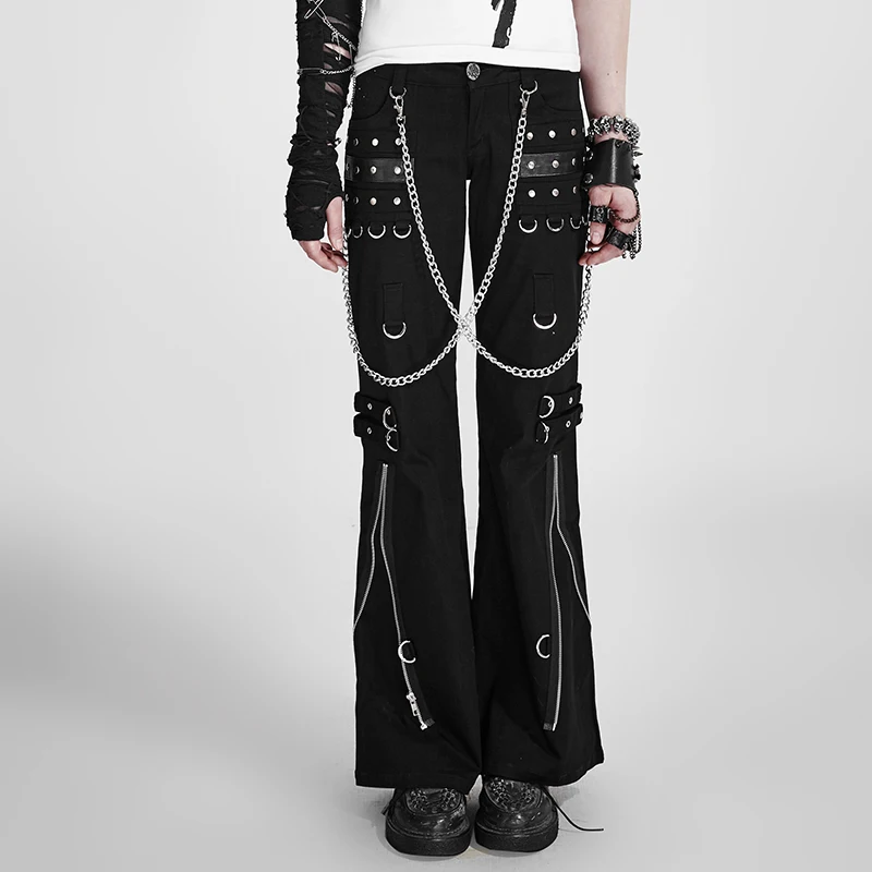 New Men's Punk Harem Pants Hip Hop Casual Rave Gothic Visual Rock Chain Trousers 
