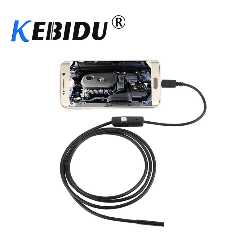 Светодиодный эндоскоп kebidu водонепроницаемый 1 м 7 мм 720P HD для Android ПК | Электроника
