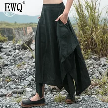 [EWQ] новые летние уличная Стиль высокое качество Высокая талия длинный подол сплошной Цвет в эксцентричном ретростиле Повседневное Feminina юбка QH944