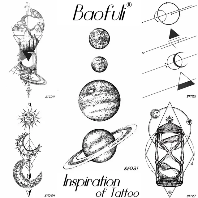 Aliexpress.com : Buy 25 Design Universe Temporary Body Art Tattoo Space ...