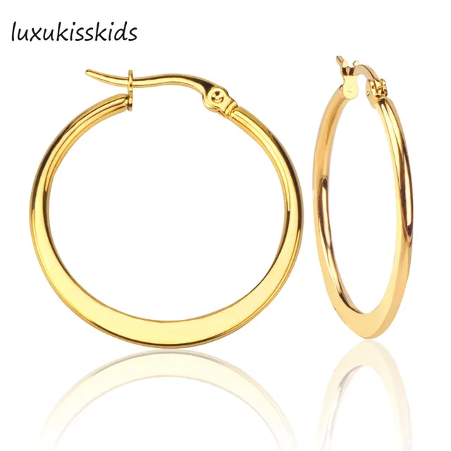 Luxukisskids New Fashion Stainless Steel Party Hoop Earring Luxukisskids New Fashion Stainless Steel Party Hoop Earring Round Earrings For Women And
