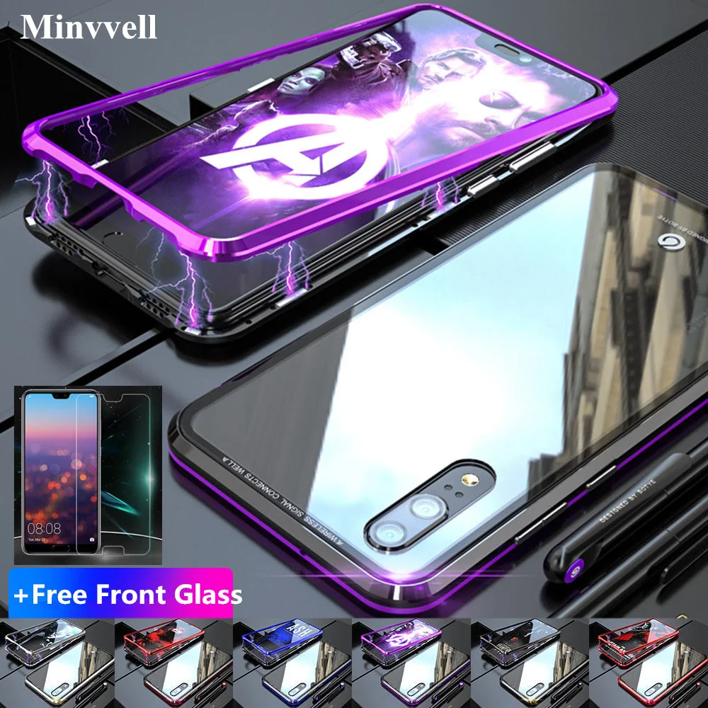 Роскошный Магнитный чехол для Huawei Nova 3 3e P20 Pro металлический бампер с магнитами