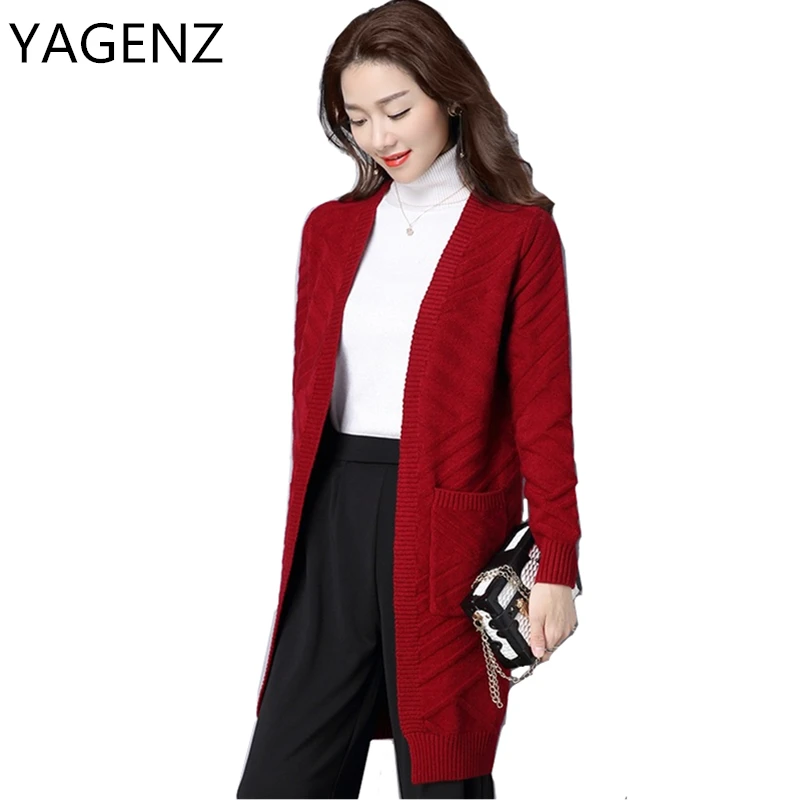 ^*Best Offers YAGENZ New Women's Knitwear Cardigan Jacket 2017 Korea loose medium-long Autumn sweater coat solid long-sleeved woman Outerwear ^*Best Offers YAGENZ New Women's Knitwear Cardigan Jacket 2017 Korea loose medium-long Autumn sweater coat solid long-sleeved woman Outerwear
