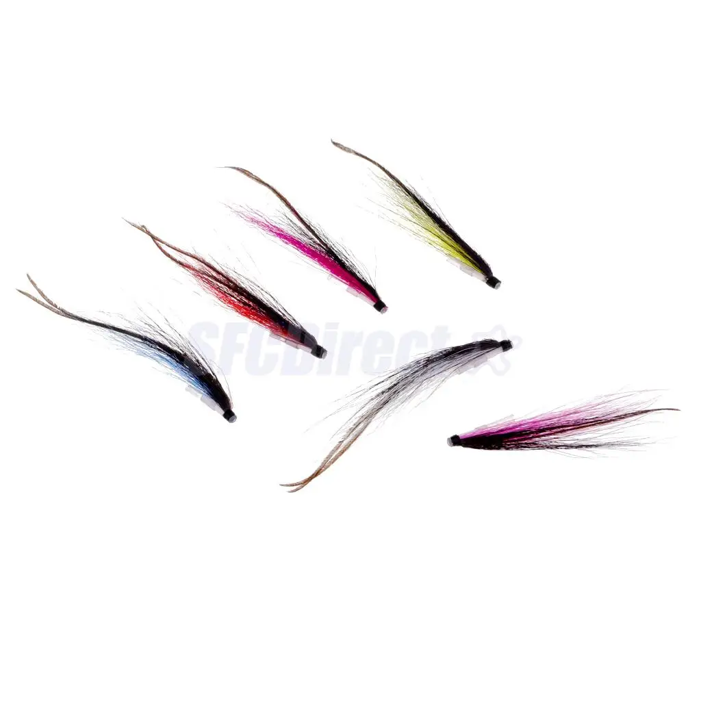 6Pcs Tube Fly Fishing Mini Sunray Shadow Riffle Hitch Salmon Flies Insects Fishing Tube Flies Lures 25mm/50mm