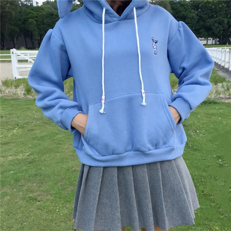 Women Bunny Hoody Long Sleeve Hoodie Lovely Female Rabbit Sweatshirts Loose Size Lovely Cotton Treetwear 2019 Top Spring Clothes Women Bunny Hoody Long Sleeve Hoodie Lovely Female Rabbit Sweatshirts Loose Size Lovely Cotton Treetwear 2019 Top Spring Clothes