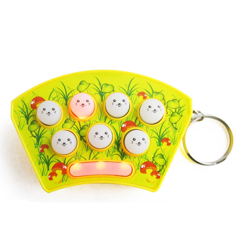 Electronic toy Mini Keychain Playing Hamster Handheld Game Consoles Puzzle Percussion Plastic Toys Color Random