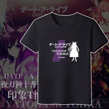 DATE A LIVE Yatogami tohka аниме унисекс футболка Летняя футболка с короткими рукавами оттиски футболки красивые узоры цвет черный