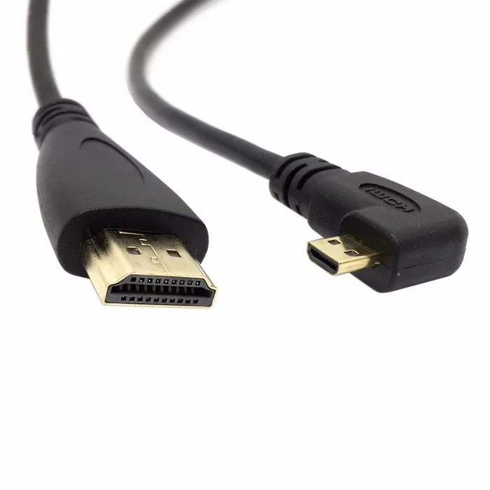 Прямоугольный 90 градусов Micro HDMI к HDMI Мужской HDTV кабель 50 см 150 см 0,5 м 1,5 м для XOOM TF201 A500