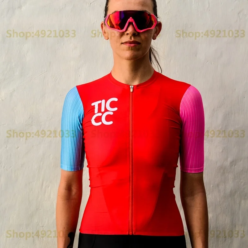 This is Ticcc Team Cycling jersey, женская летняя одежда, стиль, одежда для езды на велосипеде, одежда с коротким рукавом, спортивная гоночная рубашка Coolmax - Цвет: 1