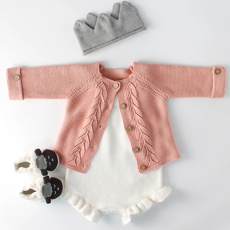 

Baby Girls Clothes Autumn Baby knitted Romper Set Infant Newborn Baby Girl Cardigan Boys Sweater Cotton Baby Jumpsuit For Girls