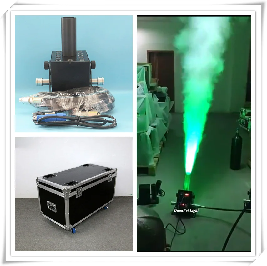4 шт. + Дорожный чемодан 12x3 Вт CO2 Cryo Jets светодиодный 12 led s RGB Co2 jet machine dmx 512 для