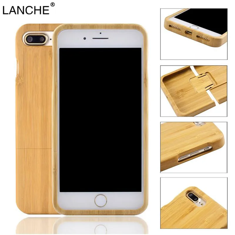 LANCHE Natural Wood Case For iPhone 7 6 6s 8 Plus 5 5s SE Durable Real Rosew Bamboo Walnut Wooden Phone Cover X |