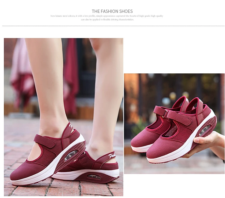 SWYIVY/Женская Тонизирующая обувь; женские кроссовки на застежке-липучке; Новинка года; спортивная обувь, увеличивающая рост; дышащая женская обувь для свинга