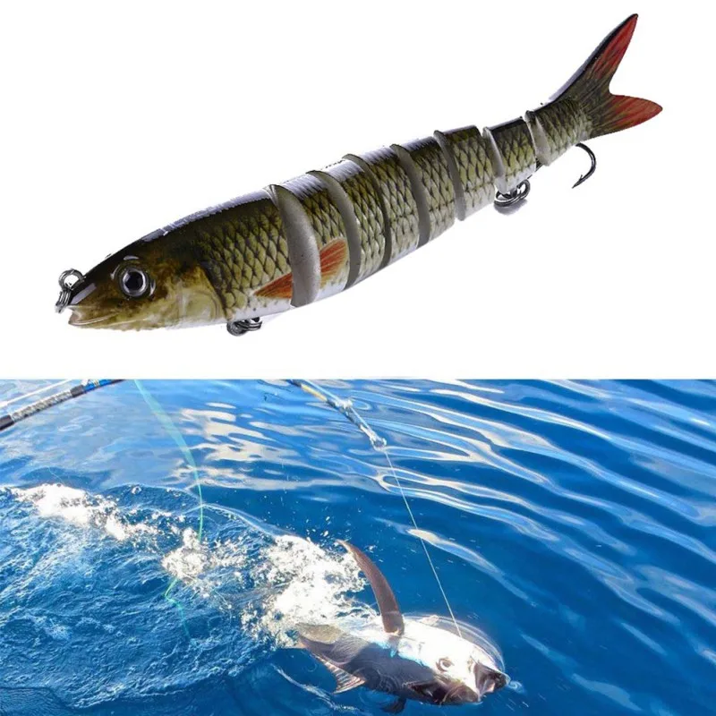 Реалистичная рыболовная приманка 8 сегментов Swimbait Crankbait тяжелая медленная 18 г 13