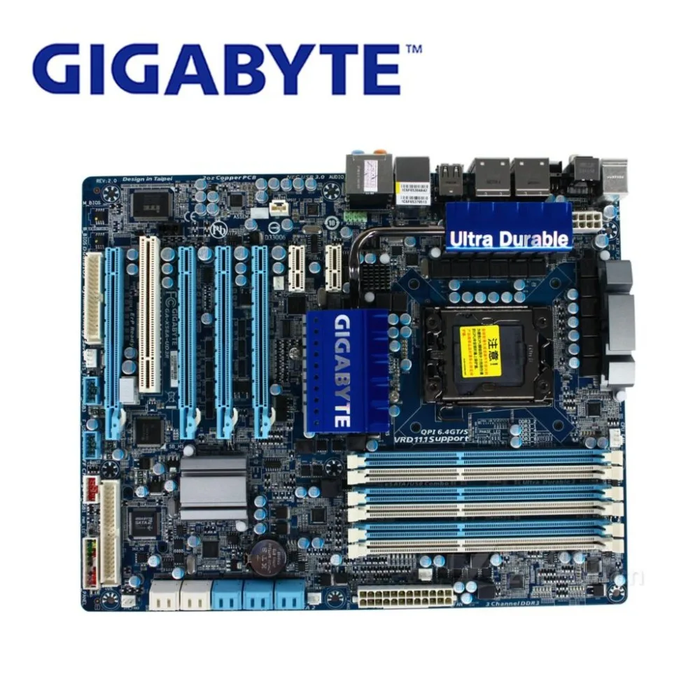 Б/у материнская плата LGA 1366 для Intel X58 Gigabyte GA-X58A-UD3R DDR3 USB3.0 24 ГБ SATA III X58A UD3R десктопная