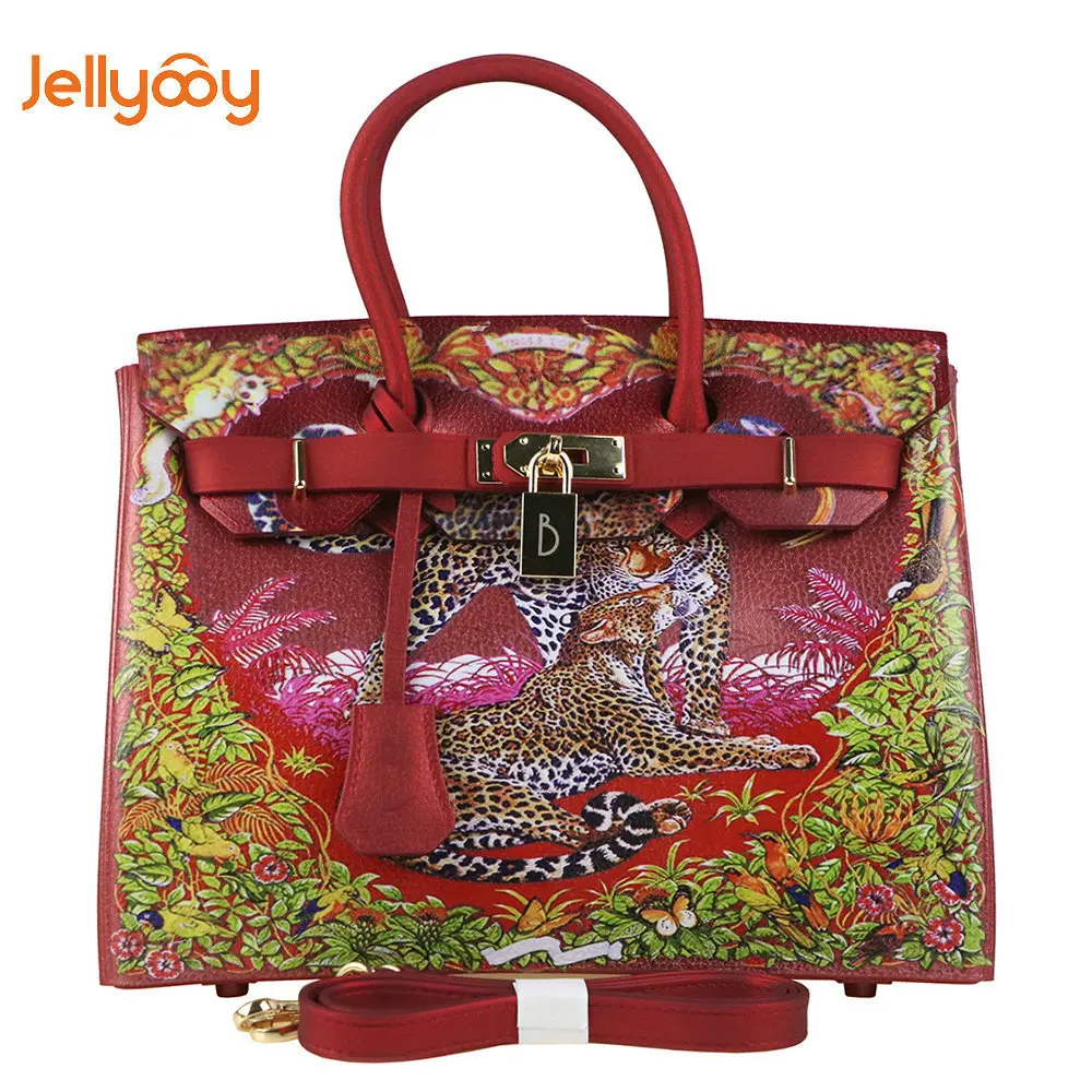 

2018 Women Handbag Fashion Style Female Painted Shoulder Bags Flower Pattern Messenger Bags Leather Casual Tote Evening Bag