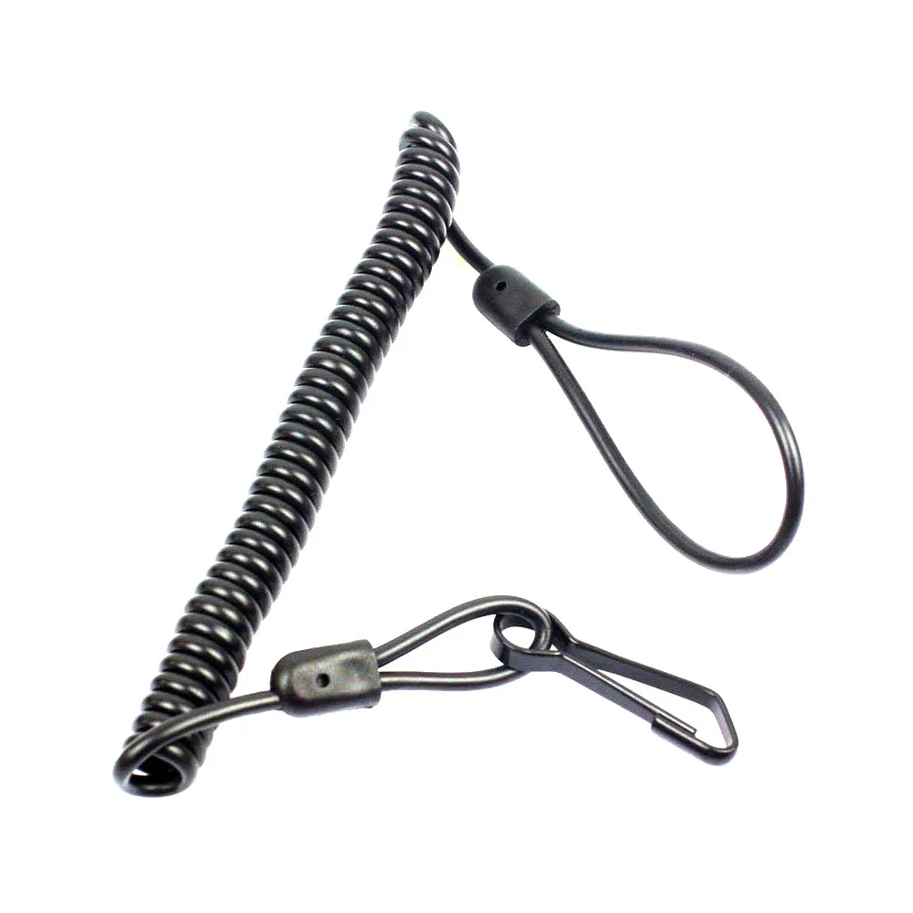 

Tactical Hunting Coiled Wire Pistol Lanyard Tactical Elastic Secure Sling Keychain Gun Sling