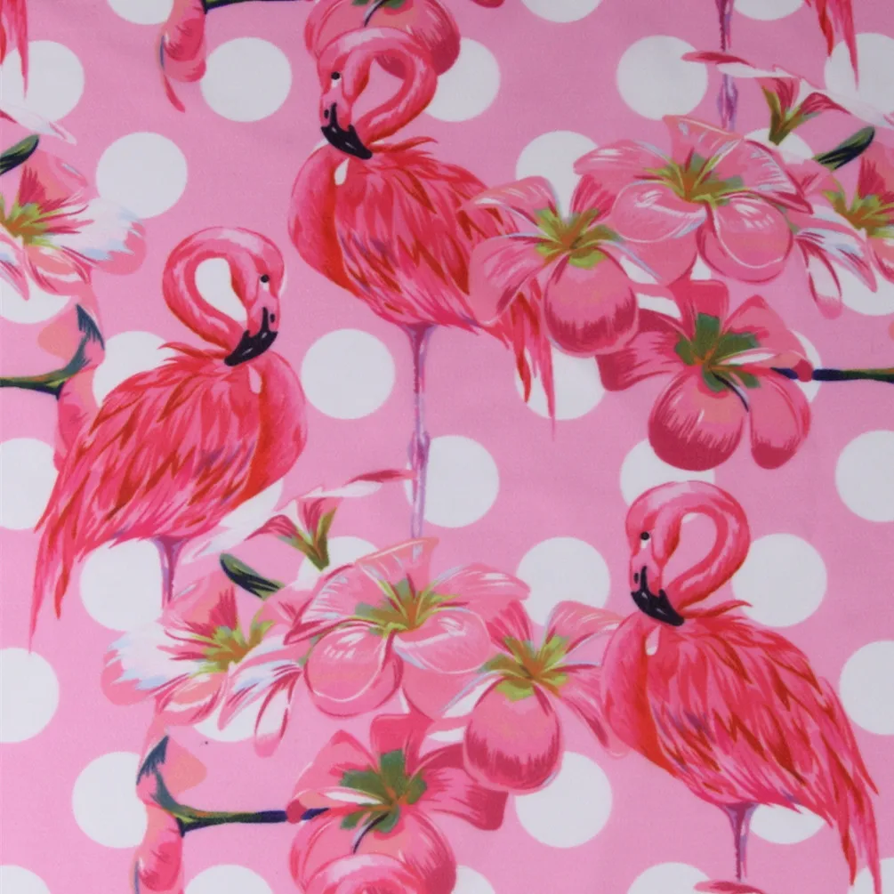 

LEO&LIN Fenghua Flamingo Chiffon European Root Yarn Air Layer Polyester Fiber Cloth Digital Printing Fabrics 50cm