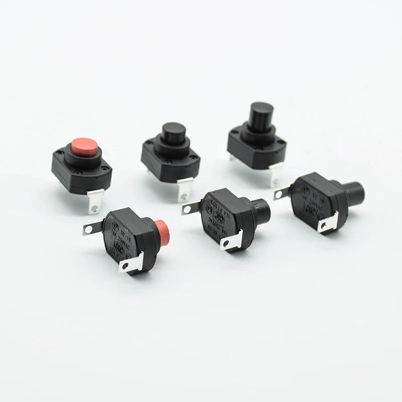 4pcs UPS switch flashlight self locking switch push button micro power switch 6A/10A Height 13.5/15.5/18.5mm