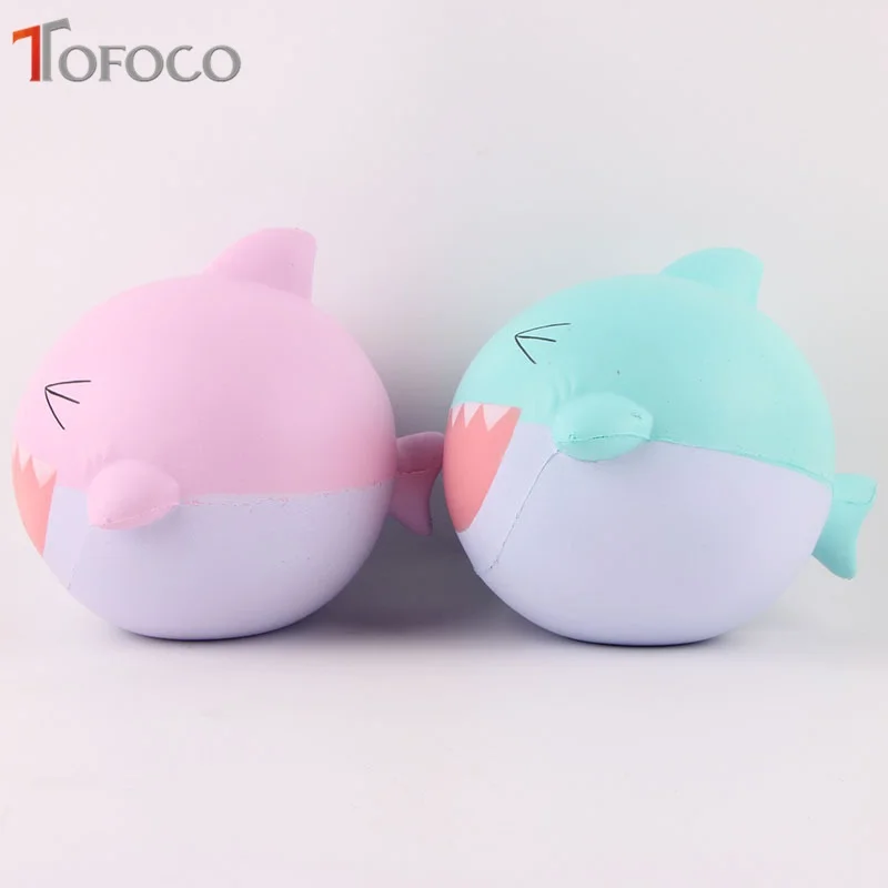 TOFOCO новые 14 см Kawaii большая счастливая Акула мягкими Jumbo замедлить рост игрушки антистресс Декор торт Squishe Еда Squeeze свеча гаджет