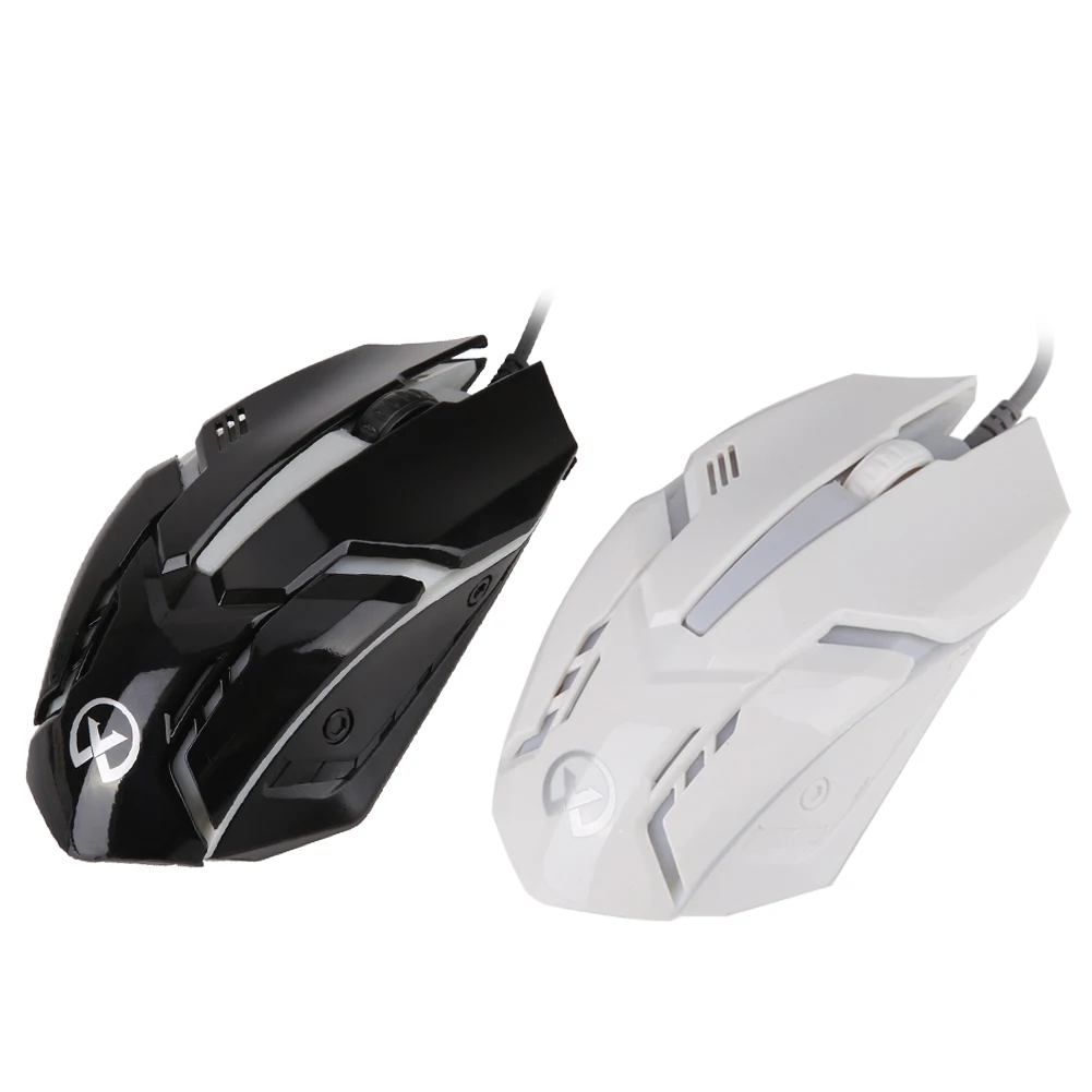 

Promotion 1600 DPI 3 Buttons Colorful LED Optical USB Wired 3D Laptop Computer Mouse PC Gamer Pro Gaming Mouse Black White