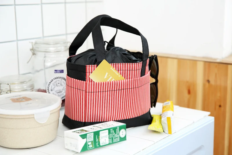 Baby Insulation Bag Feeding Milk Food Warm Drawstring Stripe Mommy Travel Breast Milk Bottle Thermal Portable Casual Tote BB5036 (6)