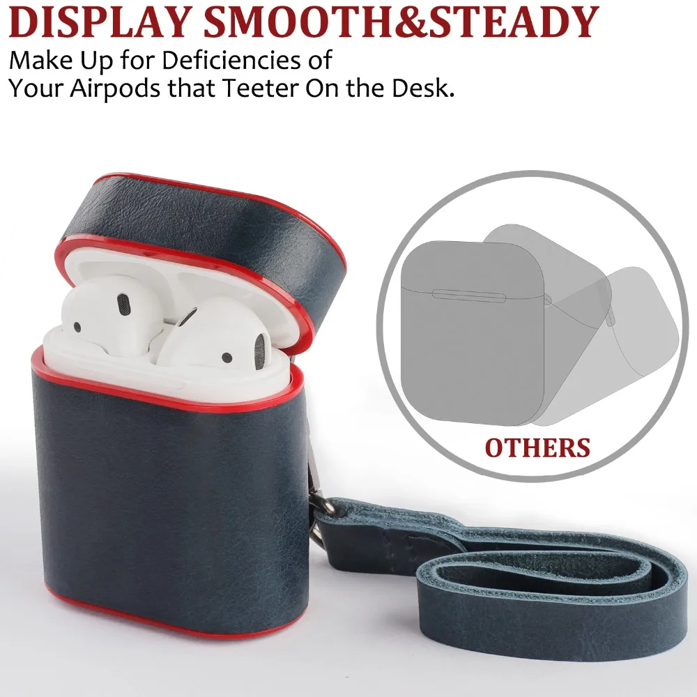 

Earphone accessories kits leather case for tws bluetooth airpods color with Hardware hook and Lanyard for airpods dust guard