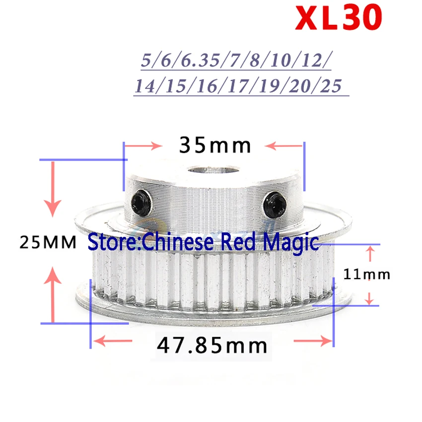 XL30 30 зуб/XL28 28 зуб зубчатый шкив алюминиевый 3d принтер части XL зубы диаметр отверстия ширина 11 мм синхронный колеса шестерни