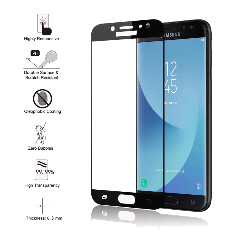 Защитное стекло закаленное 9H для Samsung Galaxy J3/J5/J7 2016/2017/J530F/J510F Prime/A5/A7 2017/A8 2018 |