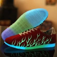 Свет Обувь для влюбленных женская обувь дышащая прогулочная светящиеся унисекс, парусиновая светящиеся туфли Zapatillas Deportivas